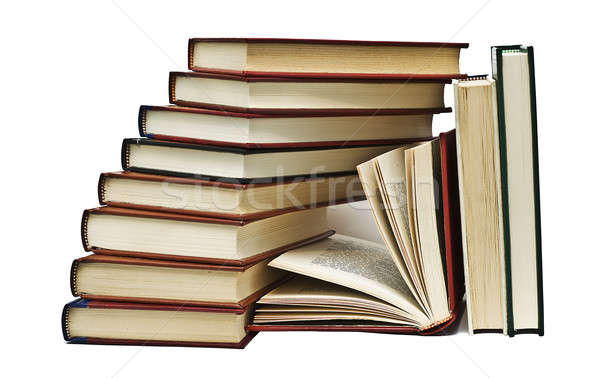 Onze livros velho isolado branco escolas Foto stock © angelsimon