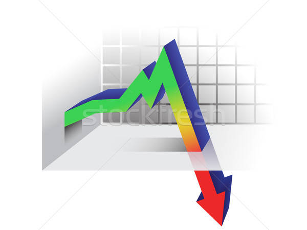 Krise Grafik arrow Computer Geld Hintergrund Stock foto © animagistr