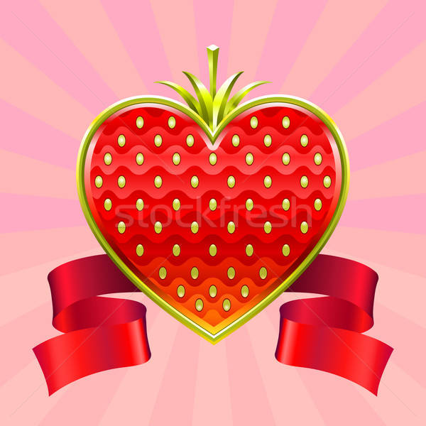 Erdbeere Schmuck Valentinsdag rot Gold Stock foto © animagistr