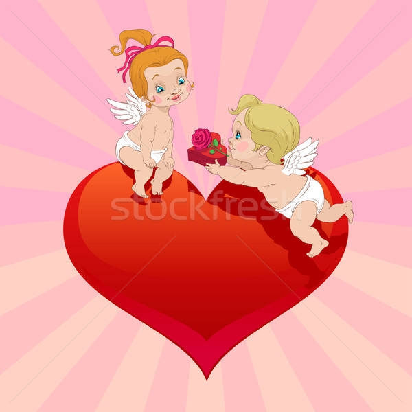Valentine's Day Angel gift Stock photo © animagistr