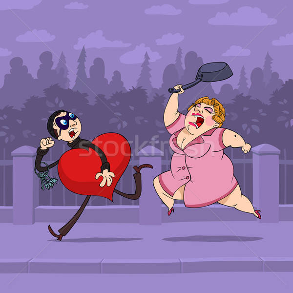 Rubato san valentino ladro cuore donna uomo Foto d'archivio © animagistr