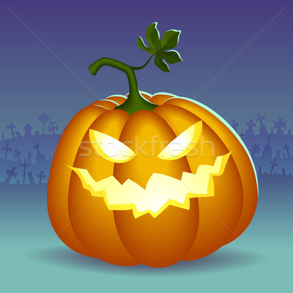 Angry Halloween pumpkin Stock photo © animagistr