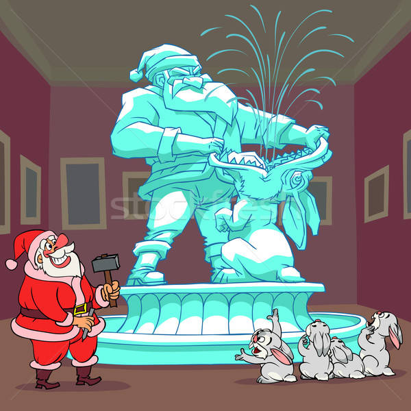 скульптуры Дед Мороз Кролики не Сток-фото © animagistr