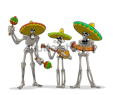 Danse Macabre. Mexican musicians. Stock photo © animagistr