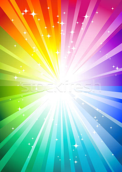 Regenboog sterren licht zomer disco Stockfoto © Anja_Kaiser