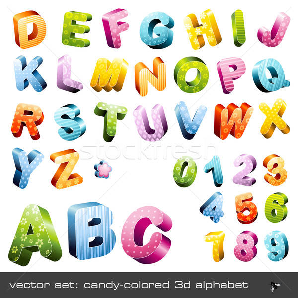 Stock photo: candy-colored 3d-alphabet