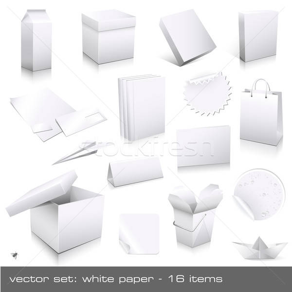 Vector ingesteld witte papier verpakking plaats Stockfoto © Anja_Kaiser