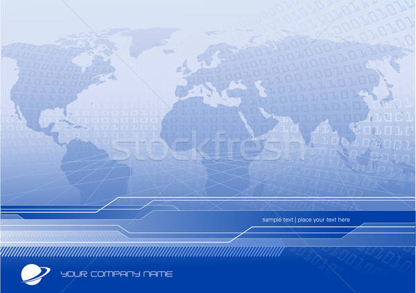 Foto stock: Azul · tecnologia · código · binário · abstrato · projeto · tecnologia