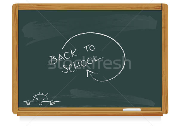 Terug naar school realistisch illustratie schoolbord textuur Stockfoto © Anja_Kaiser