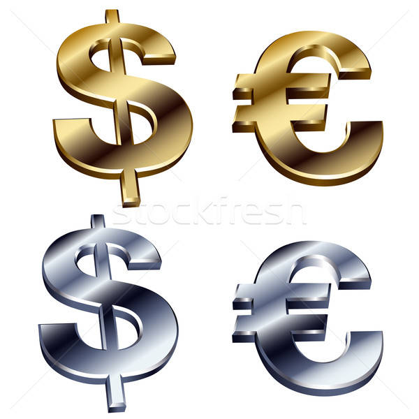 shiny dollar- and euro-signs  Stock photo © Anja_Kaiser