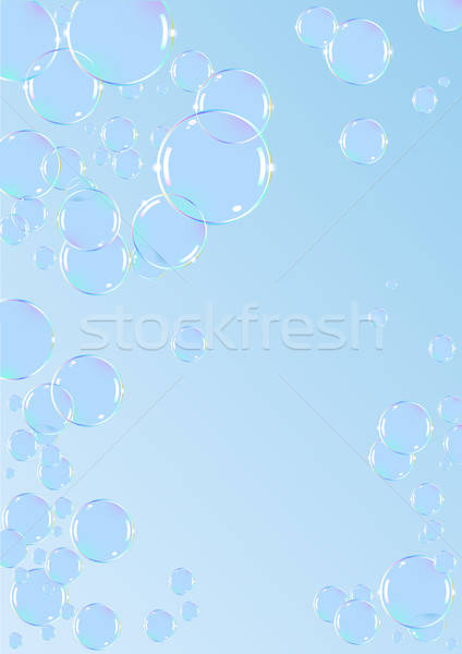 Bolle di sapone luminoso blu lucido abstract design Foto d'archivio © Anja_Kaiser