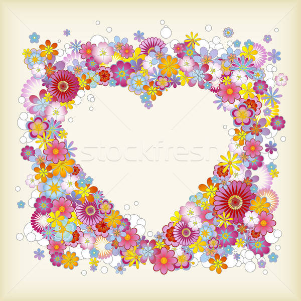heart-shaped floral frame Stock photo © Anja_Kaiser