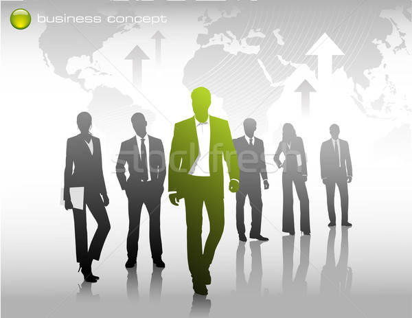 Stock foto: Unterschiedlich · Business · Denken · Welt · Geschäftsmann · grünen
