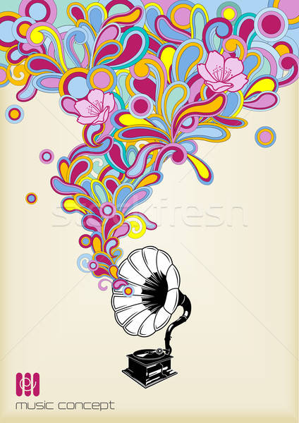 Psychedelic muziek illustratie kleurrijk wolk Stockfoto © Anja_Kaiser