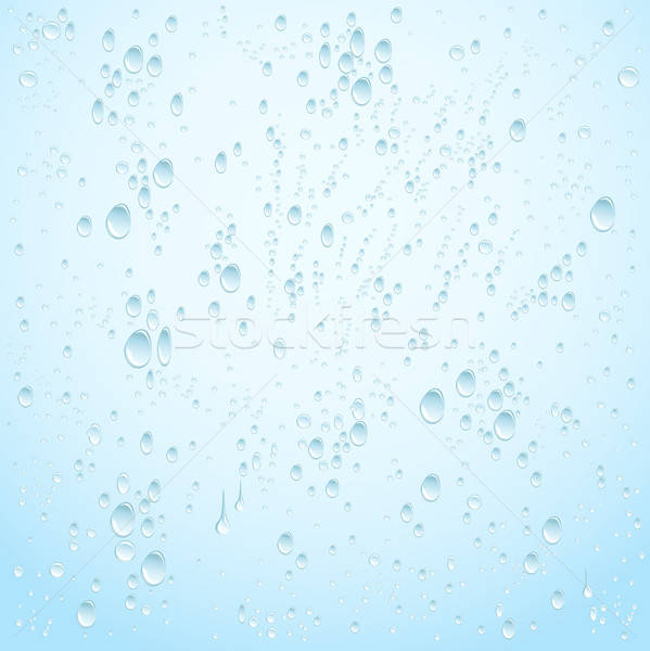 Regentropfen dew hellen blau Textur Glas Stock foto © Anja_Kaiser