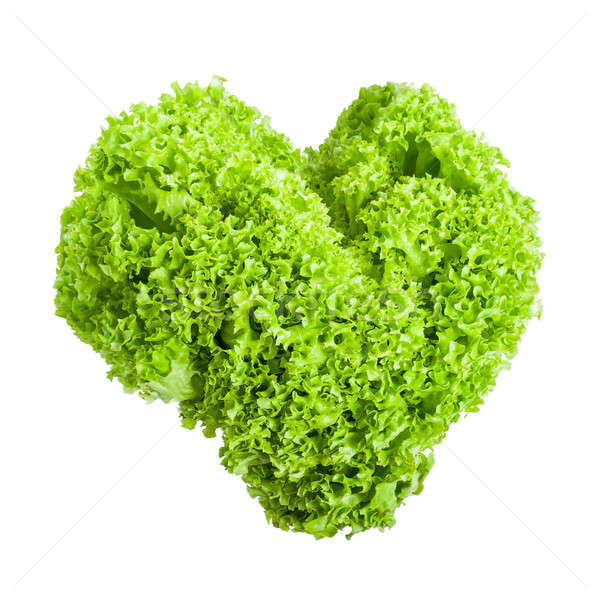 Fresh lettuce leaves in heart shape isolated Stock photo © anmalkov