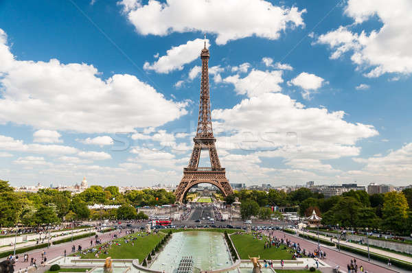 Stock photo: The Eiffel Tower and fountains of Trocadero in Paris France