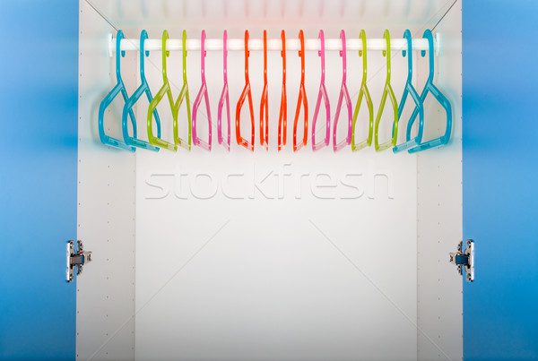 Garderobe gekleurd lege plastic baby groene Stockfoto © anmalkov