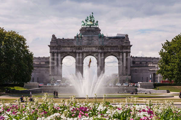 The Triumphal Arch in Cinquantenaire Parc in Brussels, Belgium w Stock photo © anmalkov