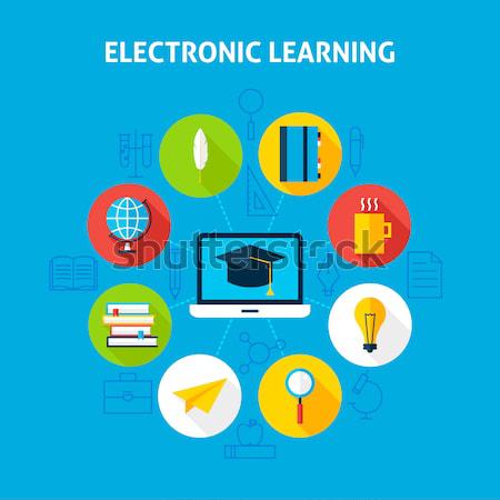 Electronic Learning Infographic Concept Stock photo © Anna_leni