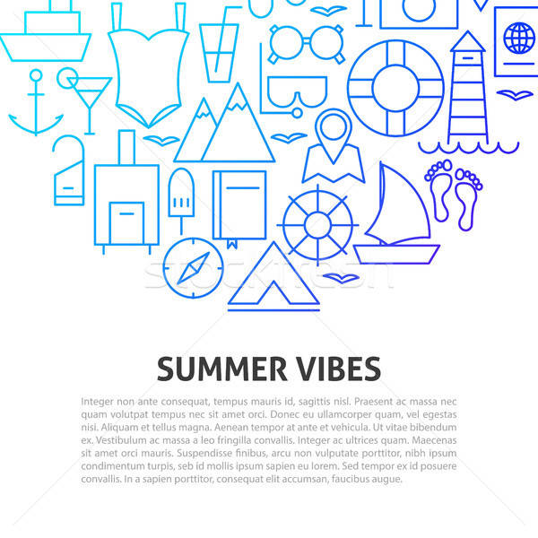 Summer Vibes Line Concept Stock photo © Anna_leni