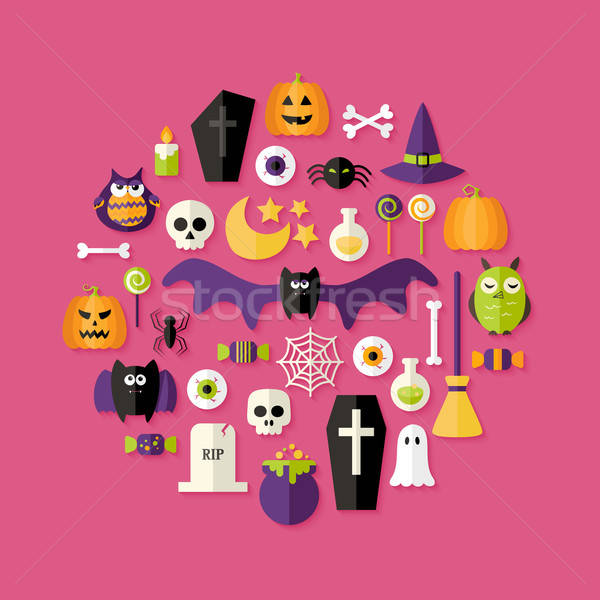 Zdjęcia stock: Halloween · różowy · strony · śmierci · martwych