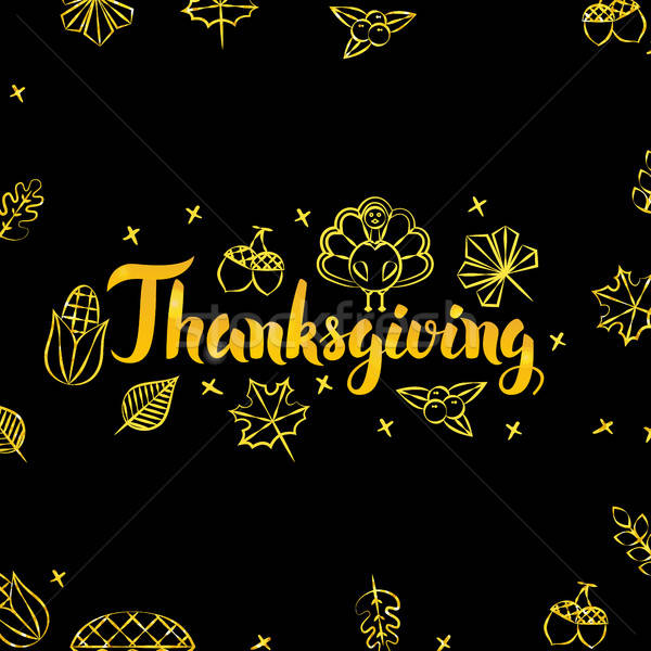 Thanksgiving Gold and Black Design Stock photo © Anna_leni