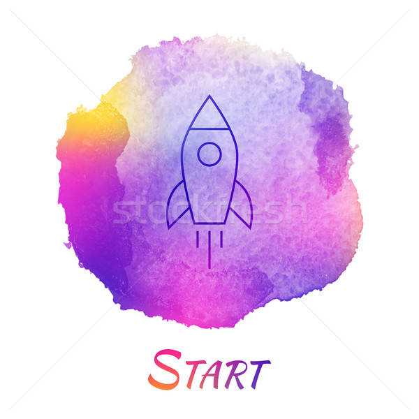 Rocket Launch Start Vector Watercolor Concept Stock photo © Anna_leni
