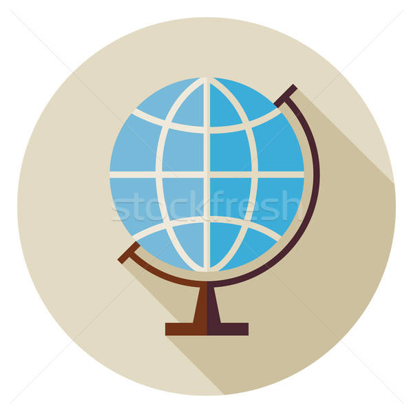 Flat Science and Education Geography World Globe Circle Icon wit Stock photo © Anna_leni