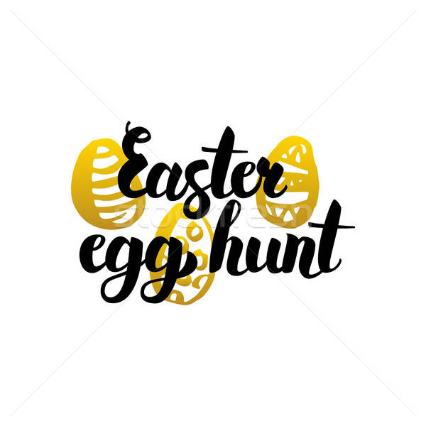 Easter Egg Hunt Handwritten Lettering Stock photo © Anna_leni