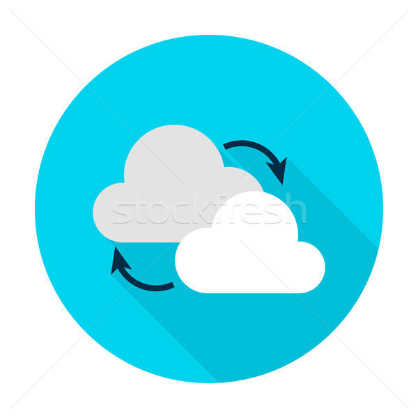 Stock photo: Cloud Computing Flat Circle Icon