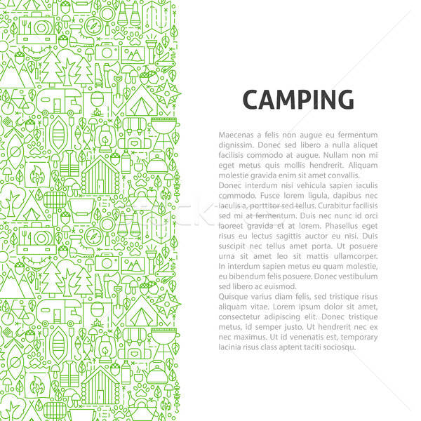 Camping lijn patroon schets ontwerp business Stockfoto © Anna_leni