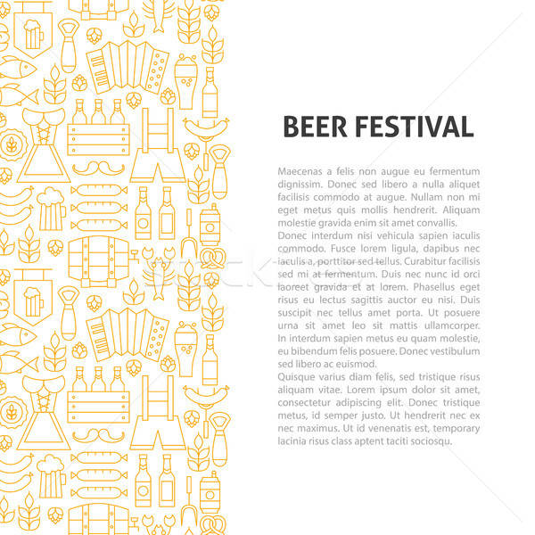 Beer Fest Line Pattern Concept Stock photo © Anna_leni