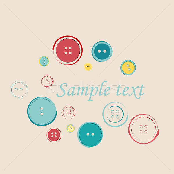 Decorativo grupo coser botones muestra texto Foto stock © Anna_leni