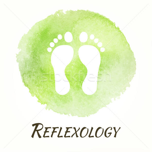 Stock photo: Reflexology Vector Watercolor Concept