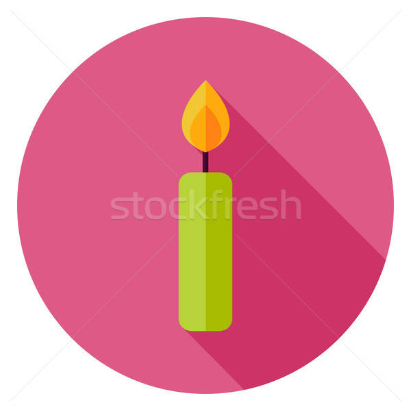 Stock photo: Candle Circle Icon