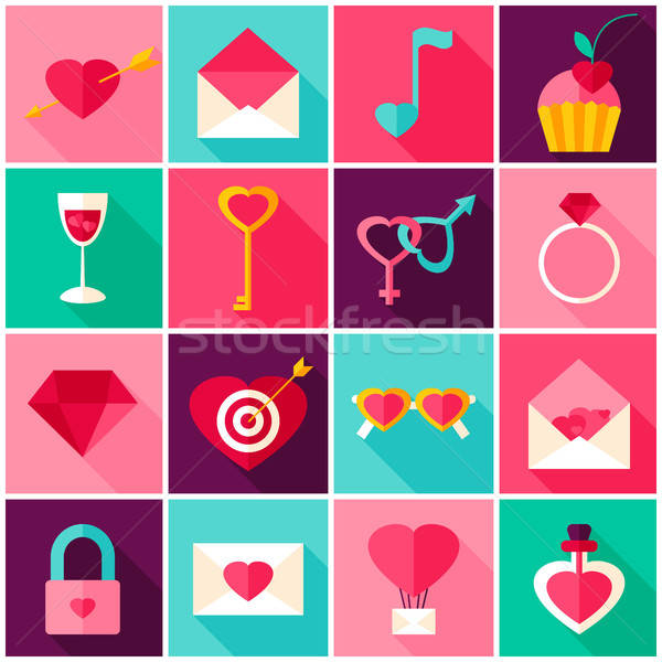 Valentines Day Colorful Icons Stock photo © Anna_leni