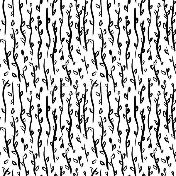 Spring Plants Brush Seamless Pattern Stock photo © Anna_leni