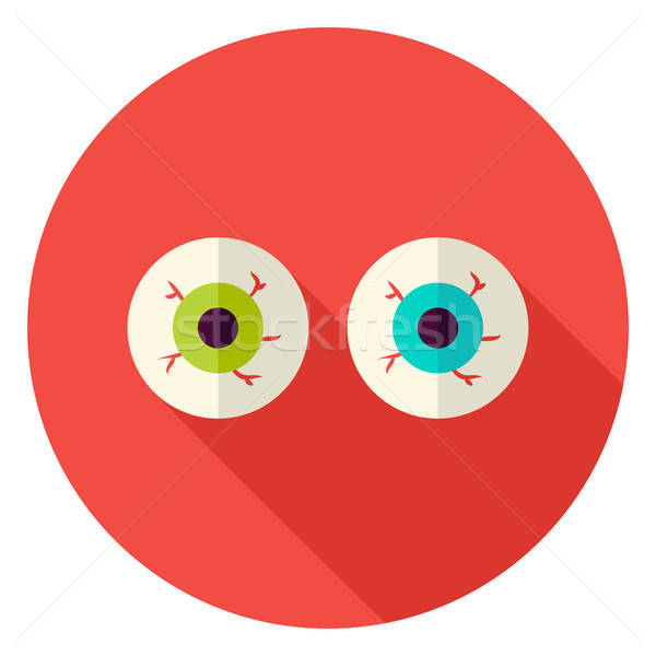 Stock photo: Spooky Eyeballs Circle Icon