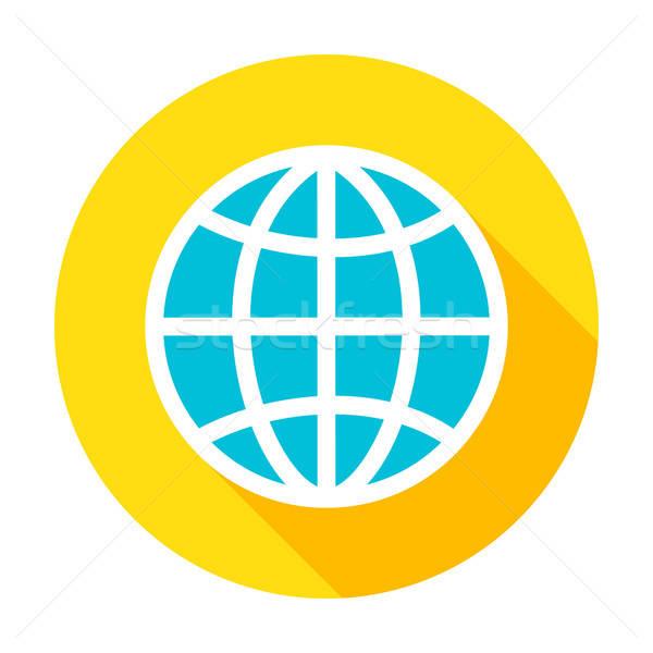 Globe Flat Circle Icon Stock photo © Anna_leni