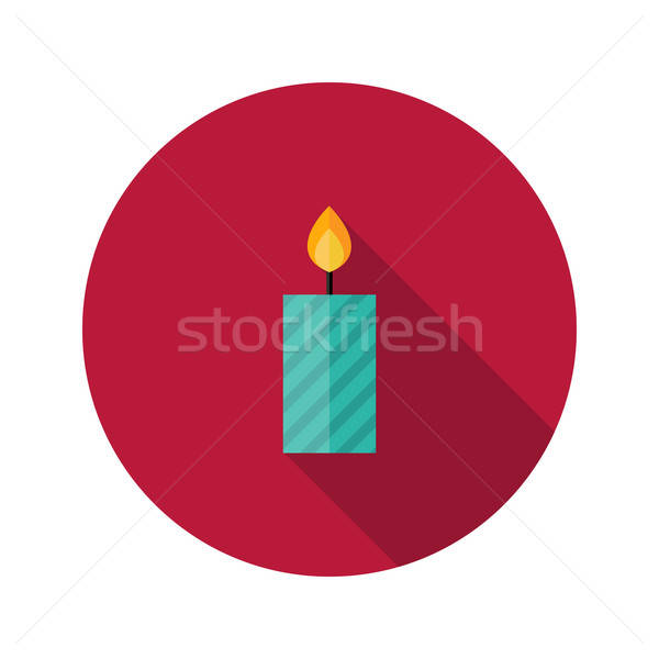 Christmas Stripped Candle Flat Icon Stock photo © Anna_leni