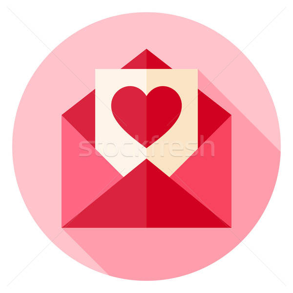 Valentine Day Love Postcard with Envelope Circle Icon Stock photo © Anna_leni