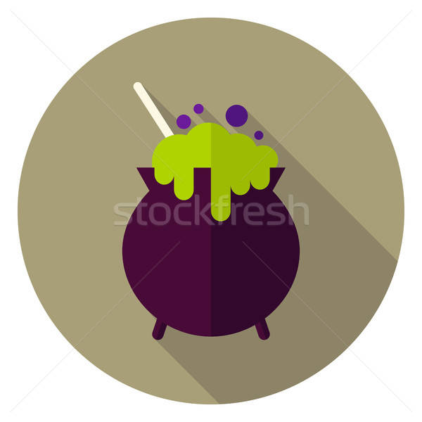 Boszorkány méreg edény kör ikon terv Stock fotó © Anna_leni
