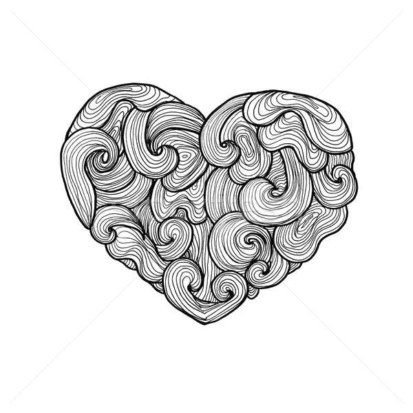 Doodle Heart Silhouette Stock photo © Anna_leni