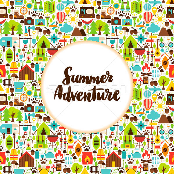 Flat Summer Adventure Greeting Stock photo © Anna_leni