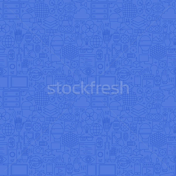 Stock fotó: Kék · vékony · vonal · virtuális · valóság · végtelen · minta