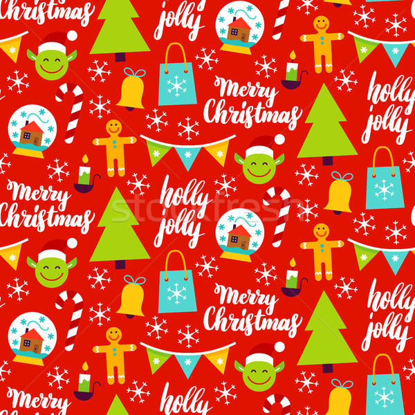 Christmas Red Seamless Pattern Stock photo © Anna_leni