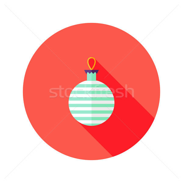 Decorative Stripped Christmas Ball Flat Icon Stock photo © Anna_leni