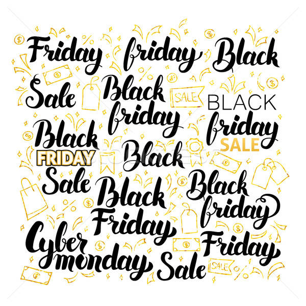 Foto stock: Black · friday · diseno · compras · venta · caligrafía · blanco