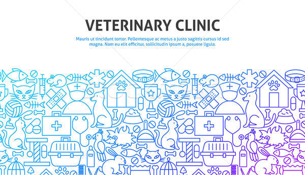 Veterinário clínica linha web design bandeira modelo Foto stock © Anna_leni
